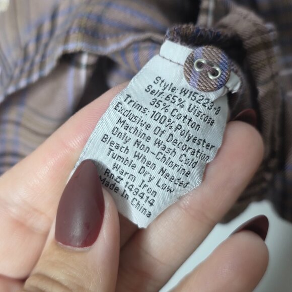 Johnny Was Workshop Plaid Curacao Raglan Poet Shirt Women's Large L - Picture 7 of 8